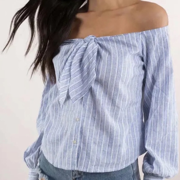 Free People Hello There Beautiful Striped Off-The-Shoulder Top New With Tags XS - Picture 5 of 11
